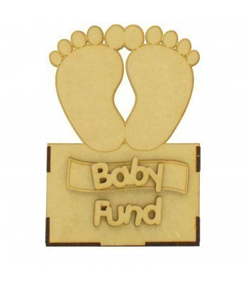 Laser Cut Small Baby Fund Money Box - Baby Feet Design